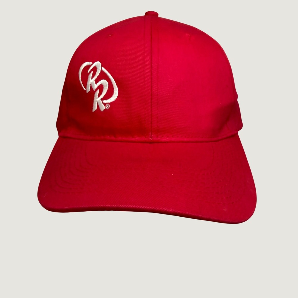 KC Red Baseball Cap White Embroidered RR Logo Adjustable Cotton Hat One Size